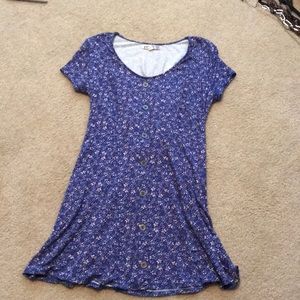 Blue and pink floral dress